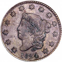 1 cent 1824 Large Obverse coin