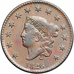 1 cent 1826 Large Obverse coin