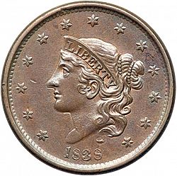1 cent 1838 Large Obverse coin