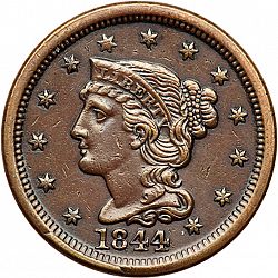 1 cent 1844 Large Obverse coin