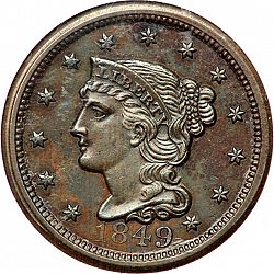 1 cent 1849 Large Obverse coin