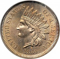 1 cent 1860 Large Obverse coin