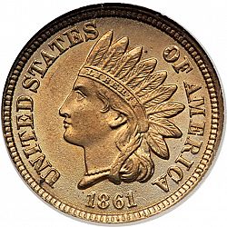 1 cent 1861 Large Obverse coin