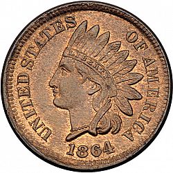 1 cent 1864 Large Obverse coin