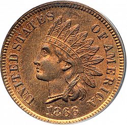 1 cent 1866 Large Obverse coin