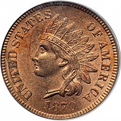 1 cent 1870 Large Obverse coin
