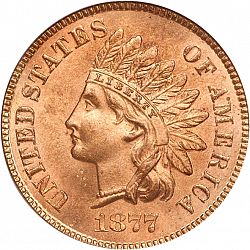1 cent 1877 Large Obverse coin