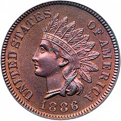1 cent 1886 Large Obverse coin