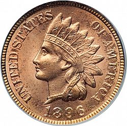 1 cent 1896 Large Obverse coin