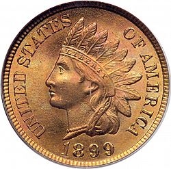 1 cent 1899 Large Obverse coin