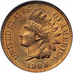 1 cent 1908 Large Obverse coin