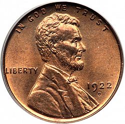 1 cent 1922 Large Obverse coin