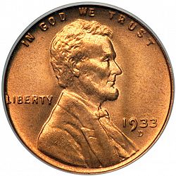 1 cent 1933 Large Obverse coin
