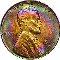 1 cent 1935 Large Obverse coin