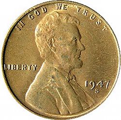 1 cent 1947 Large Obverse coin