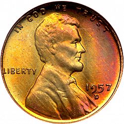 1 cent 1957 Large Obverse coin