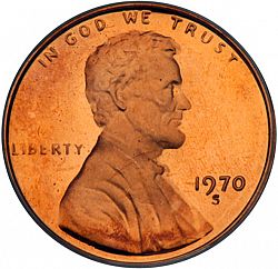 1 cent 1970 Large Obverse coin