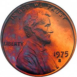 1 cent 1975 Large Obverse coin