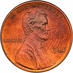 1 cent 1984 Large Obverse coin