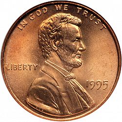 1 cent 1995 Large Obverse coin