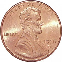 1 cent 1996 Large Obverse coin