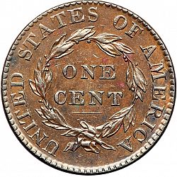1 cent 1822 Large Reverse coin