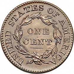 1 cent 1830 Large Reverse coin