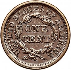 1 cent 1844 Large Reverse coin