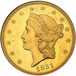 20 dollar 1851 Large Obverse coin
