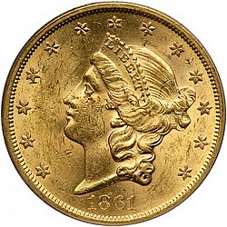20 dollar 1861 Large Obverse coin