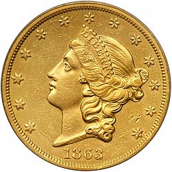 20 dollar 1863 Large Obverse coin