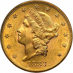 20 dollar 1883 Large Obverse coin