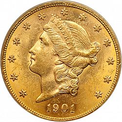 20 dollar 1901 Large Obverse coin