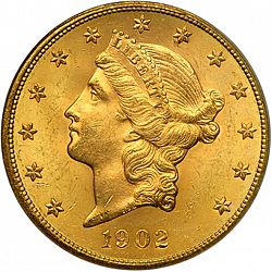 20 dollar 1902 Large Obverse coin