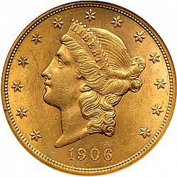 20 dollar 1906 Large Obverse coin