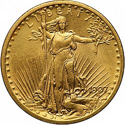 20 dollar 1907 Large Obverse coin