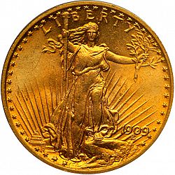 20 dollar 1909 Large Obverse coin