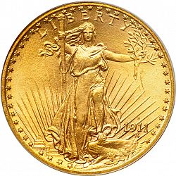 20 dollar 1911 Large Obverse coin