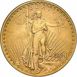 20 dollar 1914 Large Obverse coin