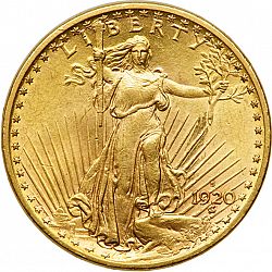 20 dollar 1920 Large Obverse coin