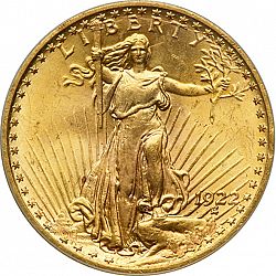 20 dollar 1922 Large Obverse coin
