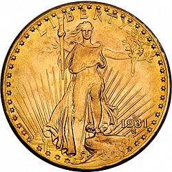 20 dollar 1931 Large Obverse coin