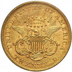 20 dollar 1867 Large Reverse coin