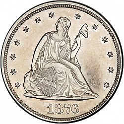 20 cent 1876 Large Obverse coin