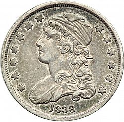 quarter 1838 Large Obverse coin