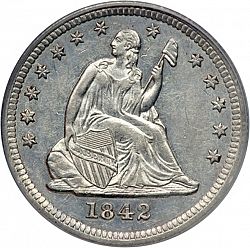 quarter 1842 Large Obverse coin