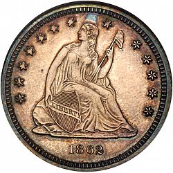 quarter 1862 Large Obverse coin