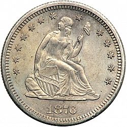 quarter 1876 Large Obverse coin