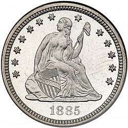 quarter 1885 Large Obverse coin