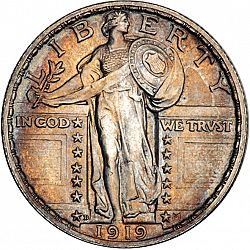 quarter 1919 Large Obverse coin